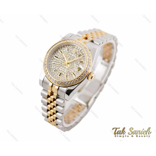 ساعت رولکس دیت جاست دورنگ طلایی صفحه نگین Rolex-3239-L ساعت رولکس دیت جاست دورنگ طلایی صفحه نگین Rolex-3239-L