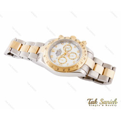 ساعت رولکس دیتونا مردانه دو رنگ طلایی صفحه سفید ایندکس نگین Rolex-3406-G ساعت رولکس دیتونا مردانه دو رنگ طلایی صفحه سفید ایندکس نگین Rolex-3406-G