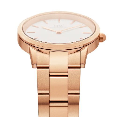 ساعت دنیل ولینگتون زنانه رزگلد صفحه سفید متوسط DW-3453-L