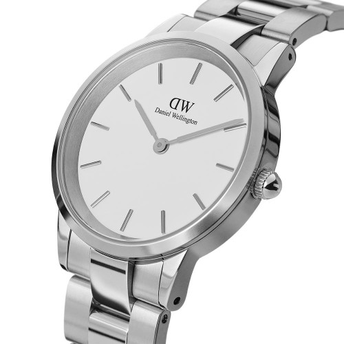 ساعت دنیل ولینگتون زنانه نقره ای صفحه سفید متوسط DW-3457-L