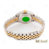 ساعت رولکس زنانه طلایی نقره ای نگین دار صفحه سرمه ای Rolex-3510-L