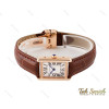 ساعت کارتیه تانک زنانه بند چرم رزگلد Cartier-3522-S-L