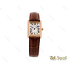 ساعت کارتیه تانک زنانه بند چرم رزگلد Cartier-3522-S-L
