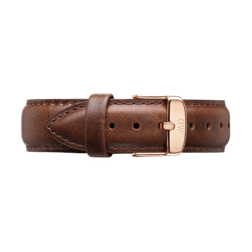 ساعت دنیل ولینگتون مردانه بند چرم قهوه ای رزگلد مشکی DW-3539-G
