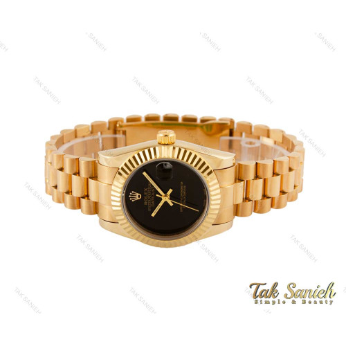 ساعت رولکس زنانه طلایی مدل دیت جاست Rolex-3621-L