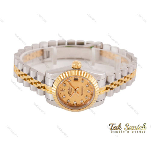 ساعت زنانه رولکس دیت جاست طلایی سیلور اسمال Rolex-3658-L ساعت زنانه رولکس دیت جاست طلایی سیلور اسمال Rolex-3658-L