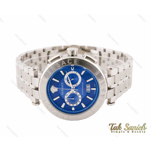 ساعت ورساچه مردانه سه موتوره سیلور سرمه ای Versace-3286-G