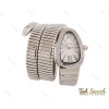 ساعت بولگاری زنانه مار نقره ای سفید نگین دار Bvlgari-3877-L