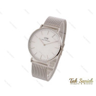 ساعت دنیل ولینگتون مردانه بندحصیری نقره ای صفحه سفید DW-3879-G ساعت دنیل ولینگتون مردانه بندحصیری نقره ای صفحه سفید DW-3879-G