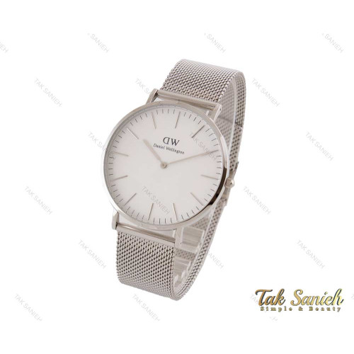 ساعت دنیل ولینگتون مردانه بندحصیری نقره ای صفحه سفید DW-3879-G ساعت دنیل ولینگتون مردانه بندحصیری نقره ای صفحه سفید DW-3879-G