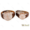 ساعت ست سیتیزن WR100 سه موتوره کرنوگراف بند چرمی Citizen-3906-S