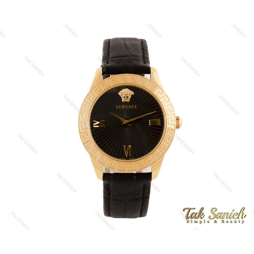 ساعت ورساچه زنانه طلایی بند چرم مشکی Versace-3941-L ساعت ورساچه زنانه طلایی بند چرم مشکی Versace-3941-L