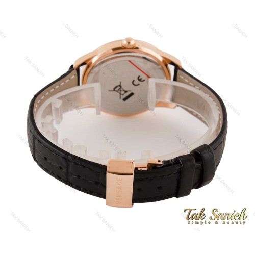 ساعت ورساچه زنانه رزگلد بند چرمی Versace-3942-L
