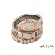 ساعت بولگاری ماری زنانه رزگلد نقره ای سفید نگین دار Bvlgari-3979-L