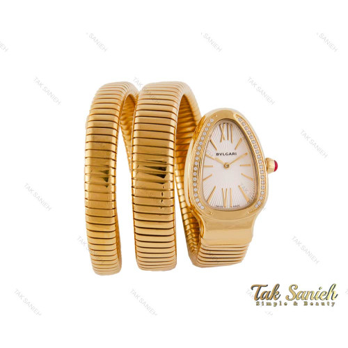 ساعت بولگاری زنانه ماری طلایی سفید نگین دار Bvlgari-3990-L ساعت بولگاری زنانه ماری طلایی سفید نگین دار Bvlgari-3990-L