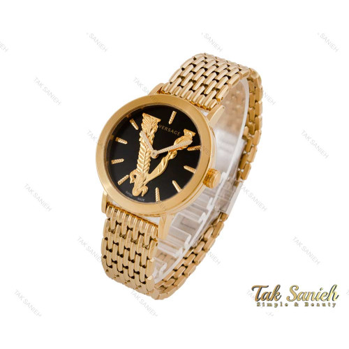 ساعت مچی ورساچه Virtus زنانه طلایی صفحه مشکی Versace-3994-L ساعت مچی ورساچه Virtus زنانه طلایی صفحه مشکی Versace-3994-L