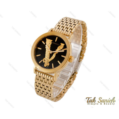 ساعت مچی ورساچه Virtus زنانه طلایی صفحه مشکی Versace-3994-L ساعت مچی ورساچه Virtus زنانه طلایی صفحه مشکی Versace-3994-L