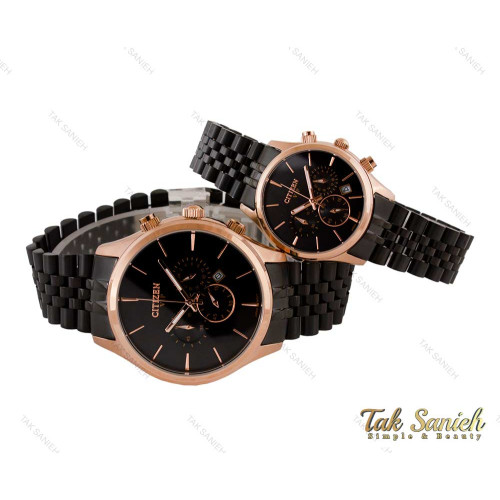 ساعت ست سیتیزن VIP رزگلد مشکی مدل Citizen-4012-S ساعت ست سیتیزن VIP رزگلد مشکی مدل Citizen-4012-S