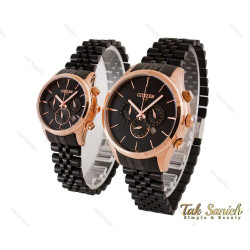 ساعت ست سیتیزن VIP رزگلد مشکی مدل Citizen-4012-S