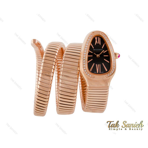 ساعت بولگاری ماری زنانه رزگلد نگین دار صفحه مشکی Bvlgari-4023-L ساعت بولگاری ماری زنانه رزگلد نگین دار صفحه مشکی Bvlgari-4023-L