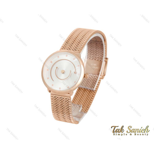 ساعت داتیس رزگلد بند حصیری زنانه Datis-3750-L