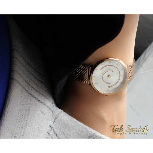 ساعت داتیس رزگلد بند حصیری زنانه Datis-3750-L