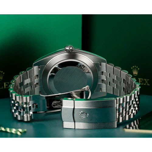 ساعت رولکس مردانه دیت جاست اتوماتیک نقره ای سبز Rolex-4115-G