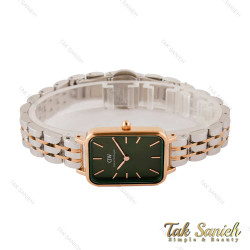 ساعت DW مستطیلی زنانه رزگلد نقره ای سبز DW-4143-L