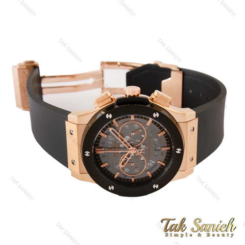 ساعت هابلوت مردانه سه موتوره رزگلد مشکی اسکلتون Hublot-4157-G ساعت هابلوت مردانه سه موتوره رزگلد مشکی اسکلتون Hublot-4157-G