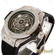 ساعت هابلوت عنکبوتی نگین دار مردانه سیلور Hublot-4202-G ساعت هابلوت عنکبوتی نگین دار مردانه سیلور Hublot-4202-G