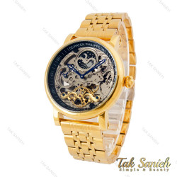 ساعت پتک فیلیپ مردانه اتوماتیک اسکلتون طلایی مشکی Patek-4341-G