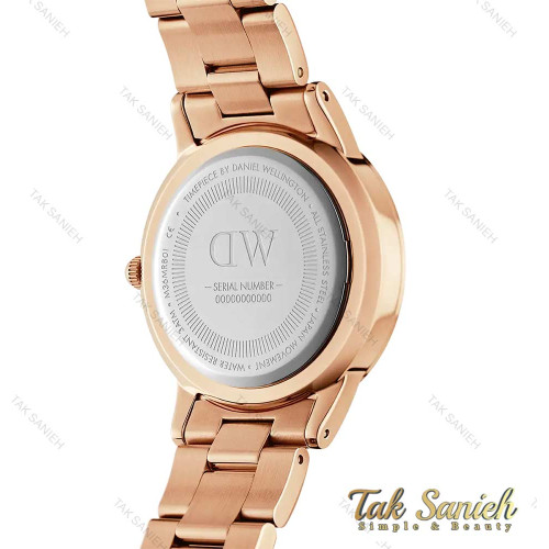 ساعت دنیل ولینگتون زنانه آیکونیک رزگلد صفحه صورتی DW-4359-28-L