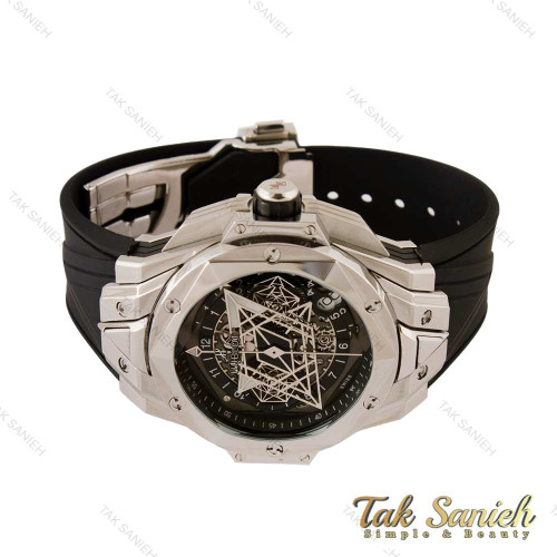 ساعت هابلوت کهکشانی مردانه سیلور پشت شیشه ای Hublot-4345-G ساعت هابلوت کهکشانی مردانه سیلور پشت شیشه ای Hublot-4345-G