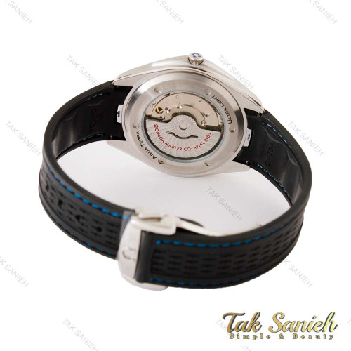 ساعت اومگا سیمستر مردانه اتوماتیک بند رابر  سیلور مشکی Omega-4350-G
