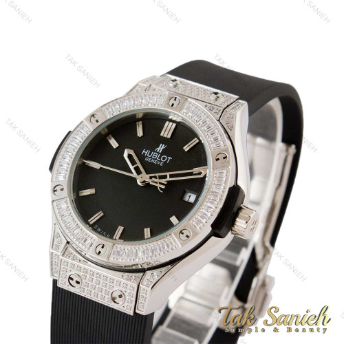 ساعت هابلوت زنانه فول نگین سیلور مشکی Hublot-4370-L ساعت هابلوت زنانه فول نگین سیلور مشکی Hublot-4370-L