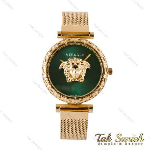 ساعت ورساچه زنانه پالازو طلایی صفحه سبز Versace-4384-L