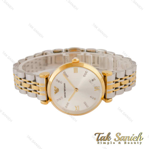 ساعت امپریو آرمانی زنانه دو رنگ طلایی صفحه نقره ای Armani-4401-L ساعت امپریو آرمانی زنانه دو رنگ طلایی صفحه نقره ای Armani-4401-L