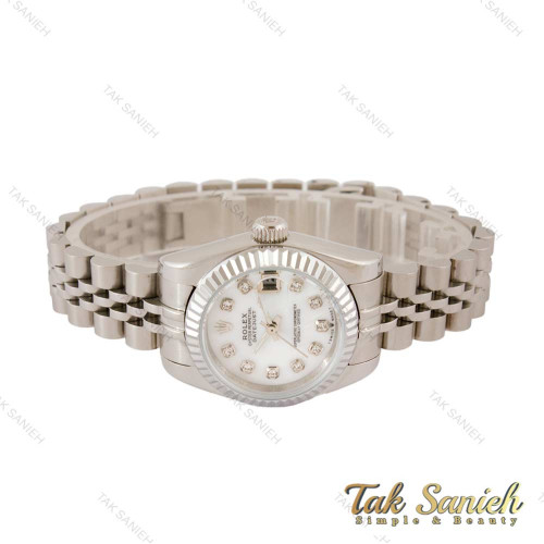 ساعت رولکس زنانه دیت جاست نقره ای اسمال Rolex-4415-L ساعت رولکس زنانه دیت جاست نقره ای اسمال Rolex-4415-L