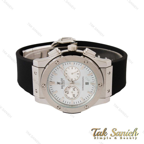 ساعت هابلوت مردانه سه موتوره سیلور صفحه سفید Hublot-4434-G ساعت هابلوت مردانه سه موتوره سیلور صفحه سفید Hublot-4434-G