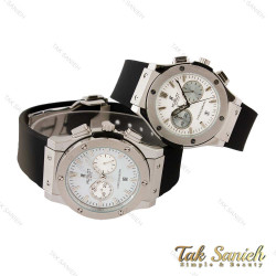 ساعت هابلوت ست سه موتوره سیلور صفحه سفید Hublot-4436-S ساعت هابلوت ست سه موتوره سیلور صفحه سفید Hublot-4436-S