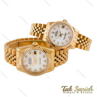 ساعت ست رولکس دیت جاست طلایی صفحه سفید Rolex-4451-S ساعت ست رولکس دیت جاست طلایی صفحه سفید Rolex-4451-S