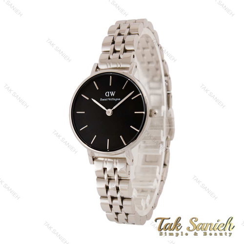 ساعت دنیل ولینگتون زنانه نقره ای صفحه مشکی اسمال DW-4464-28-L