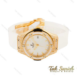 ساعت هابلوت زنانه طلایی فول نگین سفید Hublot-4496-L ساعت هابلوت زنانه طلایی فول نگین سفید Hublot-4496-L