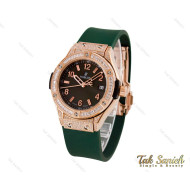 ساعت هابلوت زنانه فول نگین سبز Hublot-4040-L