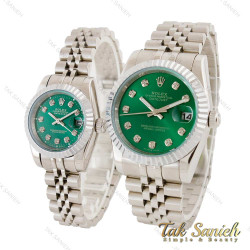 ساعت ست رولکس دیت جاست نقره ای صفحه سبز Rolex-4510-S
