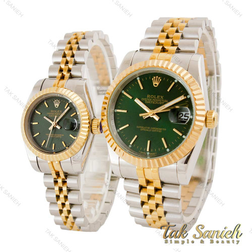 ساعت رولکس ست دورنگ طلایی صفحه سبز ایندکس خط Rolex-4514-S ساعت رولکس ست دورنگ طلایی صفحه سبز ایندکس خط Rolex-4514-S