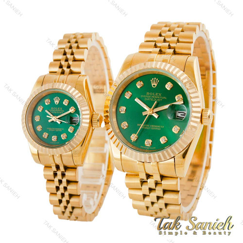 ساعت ست رولکس طلایی صفحه سبز Rolex-4518-S ساعت ست رولکس طلایی صفحه سبز Rolex-4518-S
