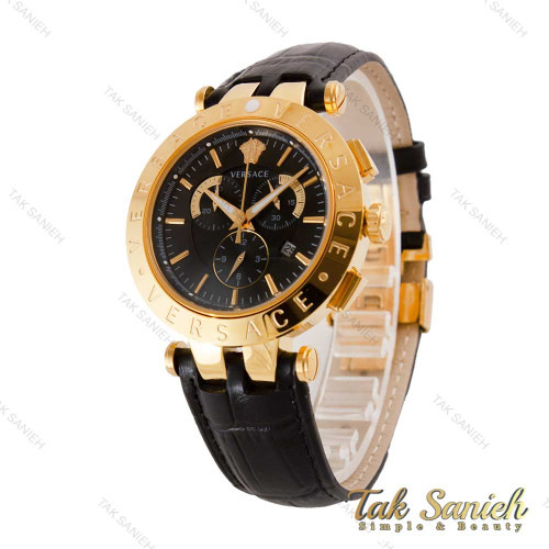 ساعت ورساچه مردانه سه موتوره طلایی بند چرم مشکی Versace-4553-G ساعت ورساچه مردانه سه موتوره طلایی بند چرم مشکی Versace-4553-G