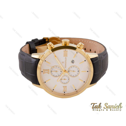 ساعت رومانسون سه موتوره مردانه طلایی بند چرمی Romanson-5086-G ساعت رومانسون سه موتوره مردانه طلایی بند چرمی Romanson-5086-G