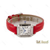 ساعت کارتیر دومونت زنانه بند چرم قرمز اسمال Cartier-4073-L ساعت کارتیر دومونت زنانه بند چرم قرمز اسمال Cartier-4073-L